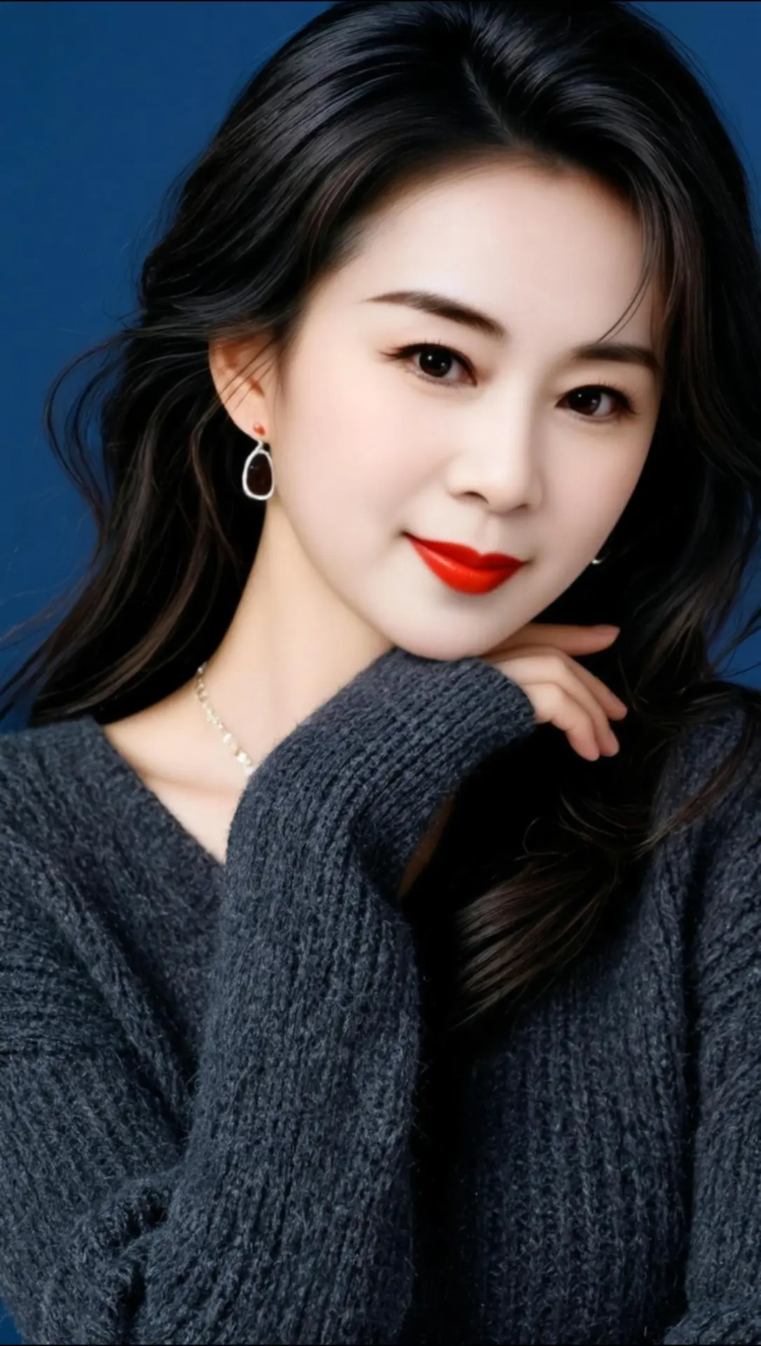 AI蓝调毛衣写真 ai创作