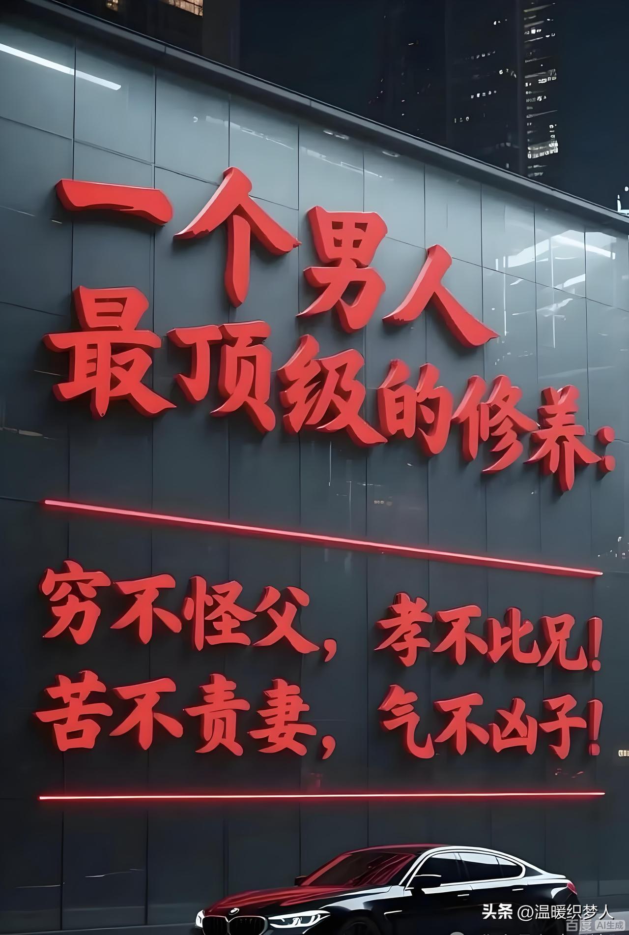 孔子曰："修身齐家治国平天下。"
《礼记·大学》里这句古训，
道尽了男人的立身之