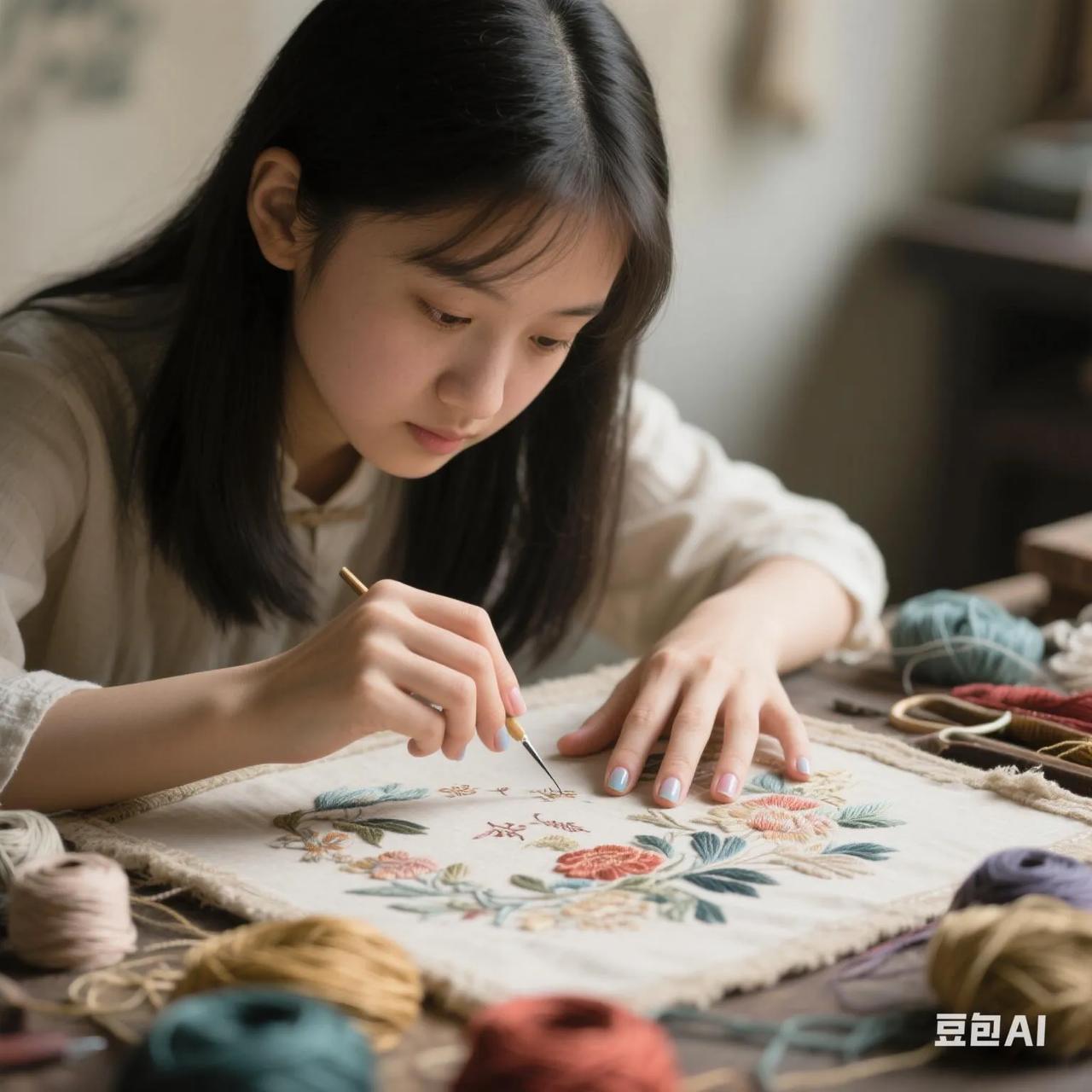 在贵州深山，一位90后女孩用指甲作画，复原了失传千年的"指甲绣"；在江南水乡，一