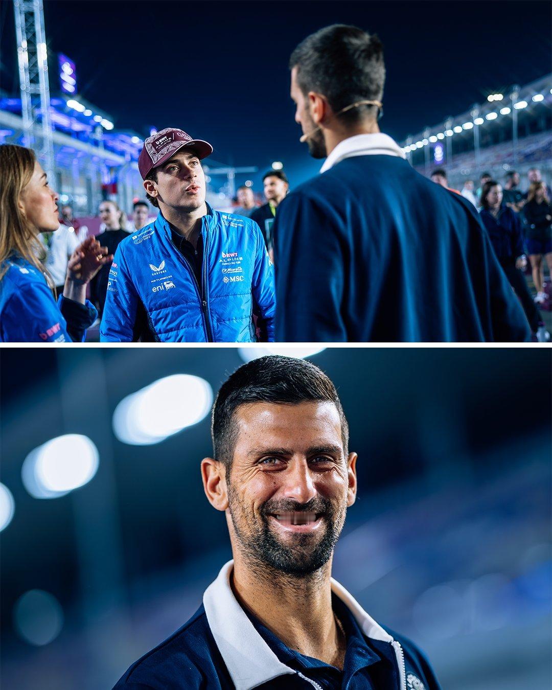 昨天卢塞尔赛道迎来一位贵宾-卡塔尔航空大使德约科维奇德约还在现场授课2025f1