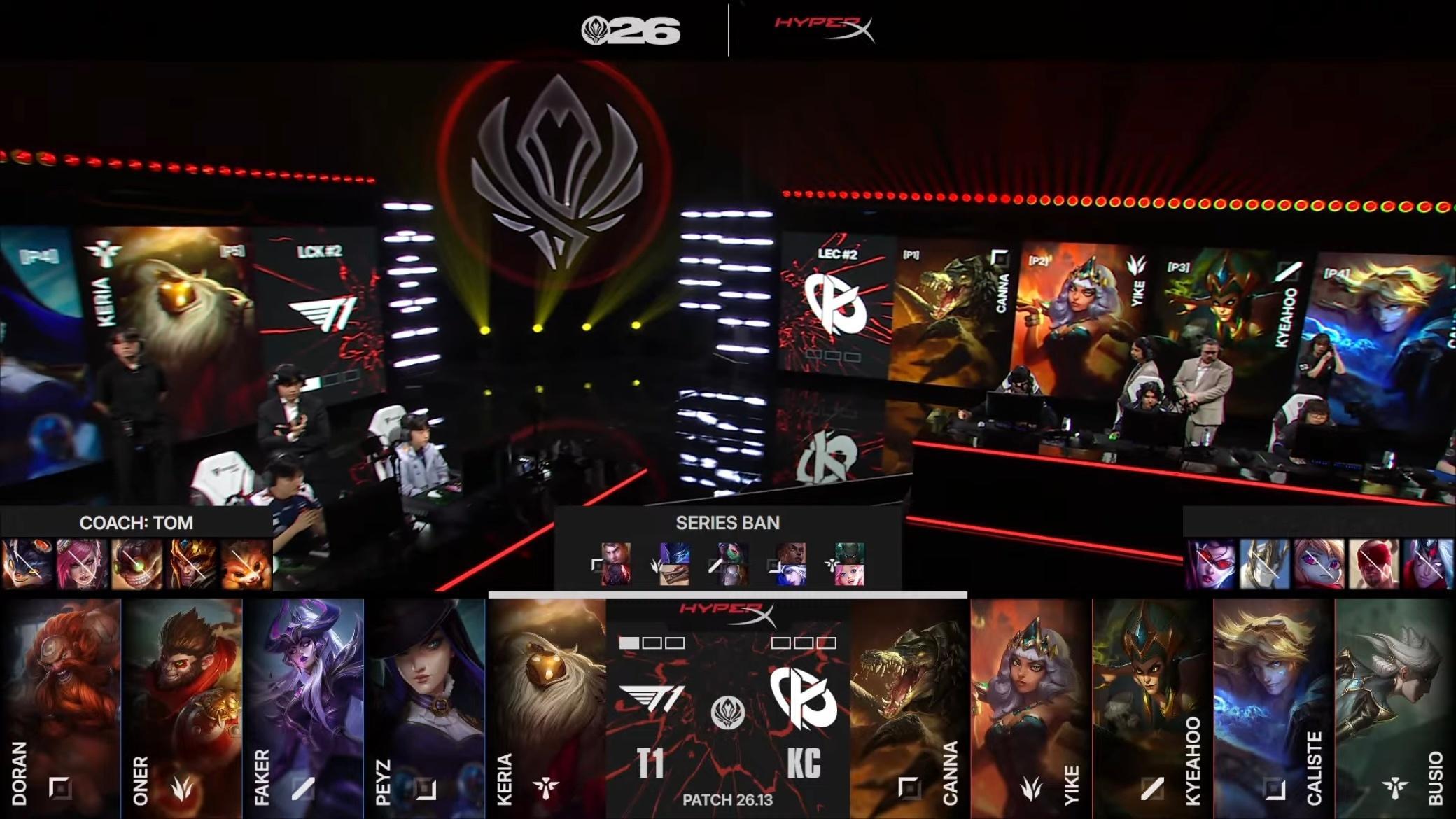 【2026MSI 】 GAME 02 vs KC第二局BP如下T1T1LOL