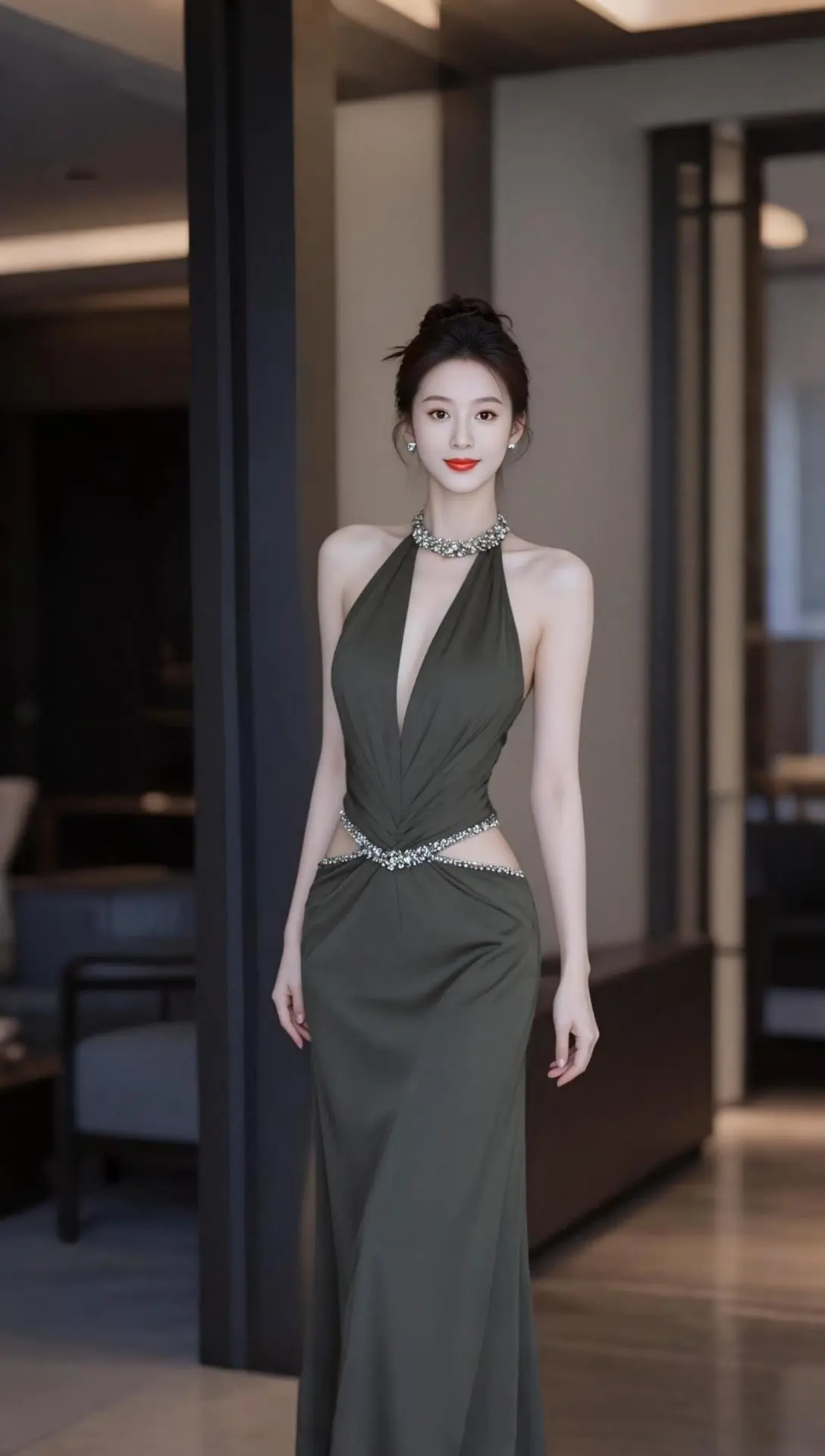 AI优雅吊带写真 随变ai随便玩