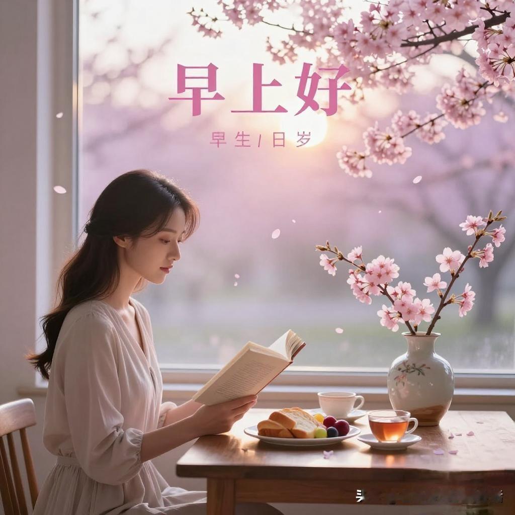 晨光中的静谧时光，与书香相伴的美好早晨。
