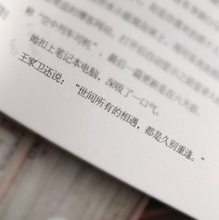 “ 世间所有的相遇，都是久别重逢。” 