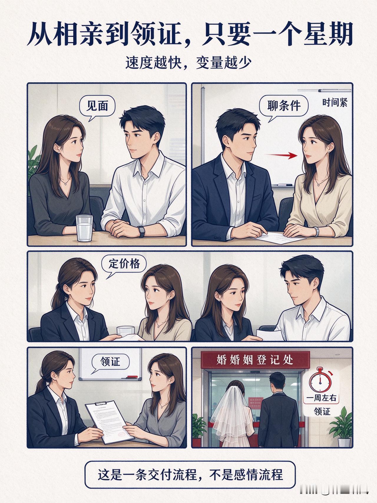 离谱！相亲到领证，只要一个星期。 彩礼可以分五期付，领证先付一部分。 价目表上写