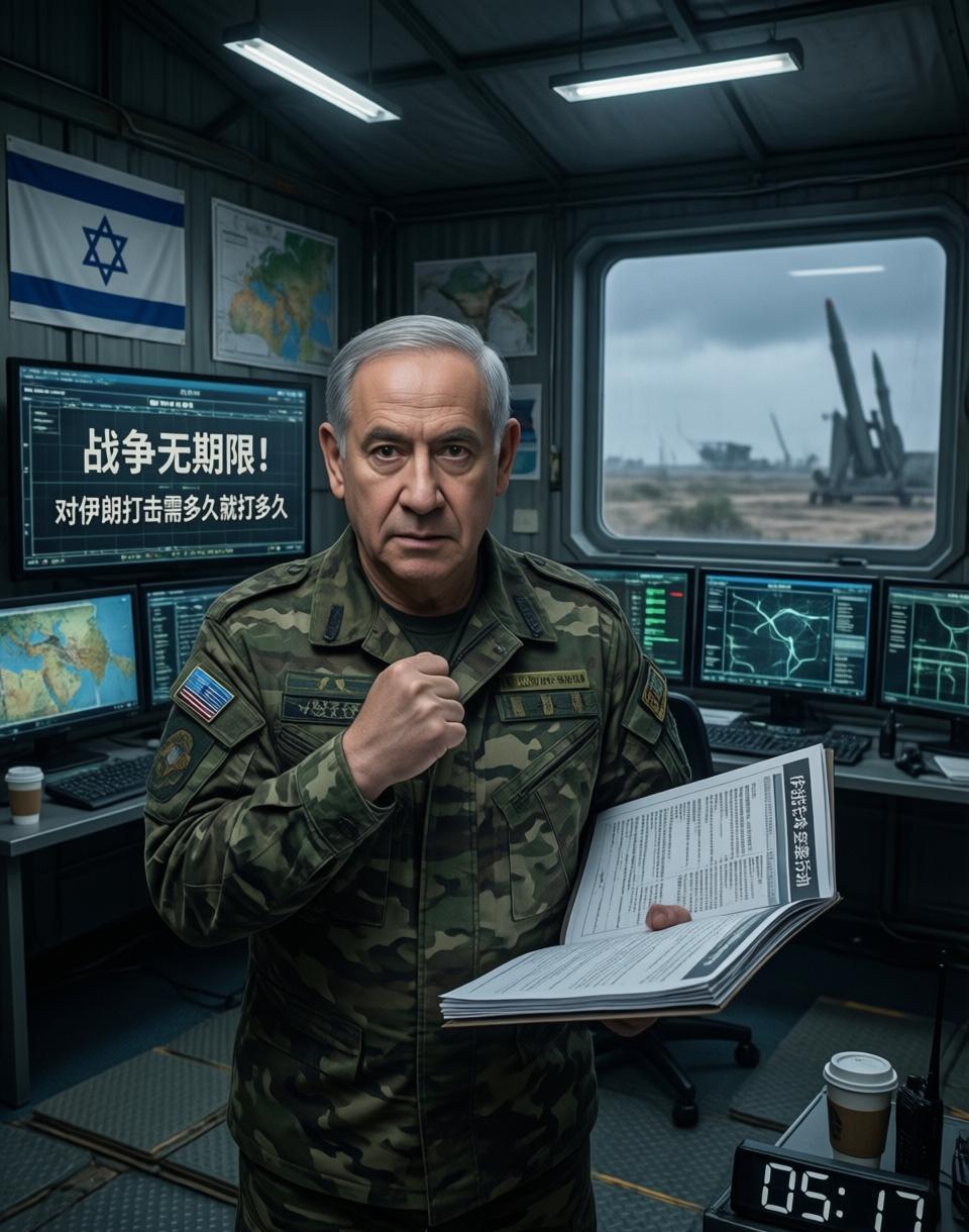 以色列总理内塔尼亚胡最新一番话，等于把这场冲突的时间线给彻底拉长了。他在视频讲话