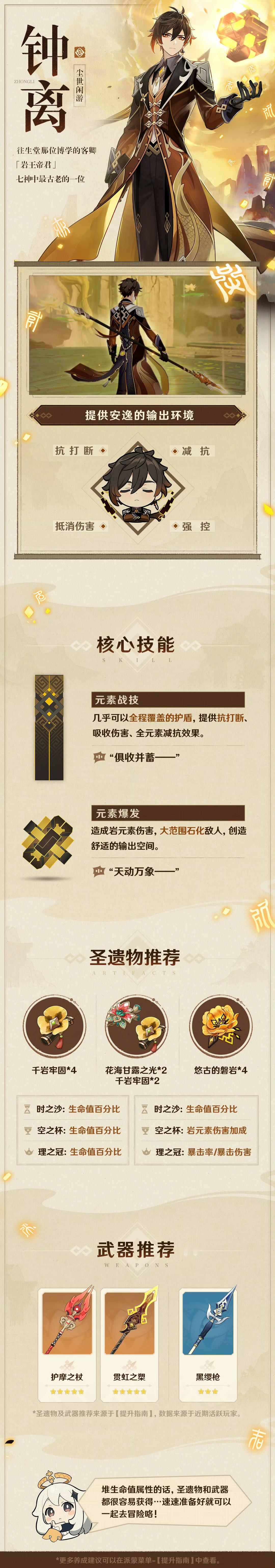 原神[超话]  这是一份关于原神钟离的养成笔记，请查收~ 