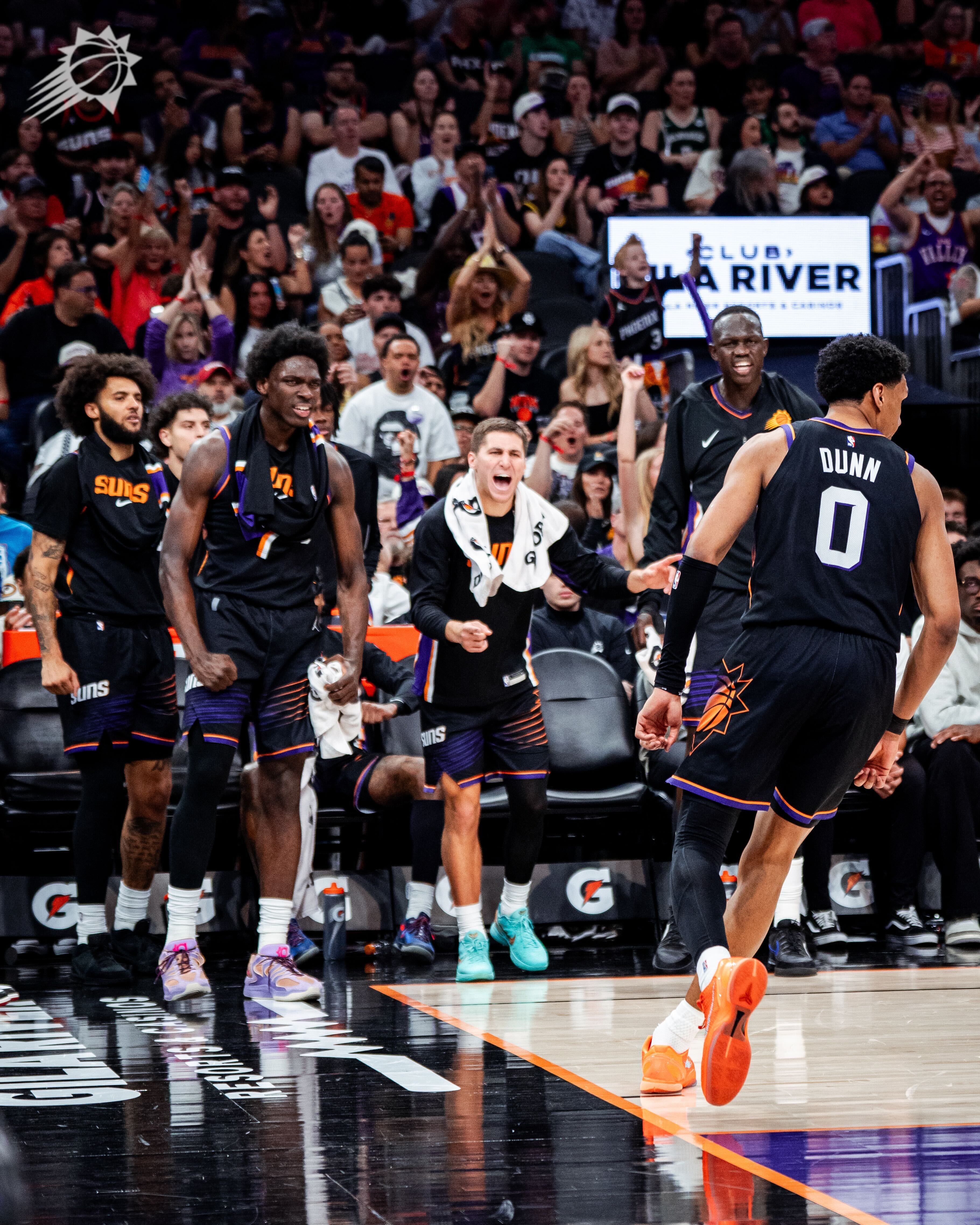 邓恩单臂暴扣！点燃全场🔥🔥🔥菲尼克斯太阳 ｜旭日东升 ｜雄鹿vs太阳