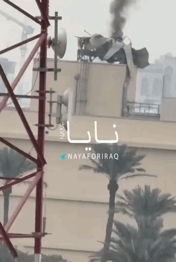 巴格达的美国大使馆一共安装了两套CRAM陆地密集阵近防系统，

其中一套已经小摩