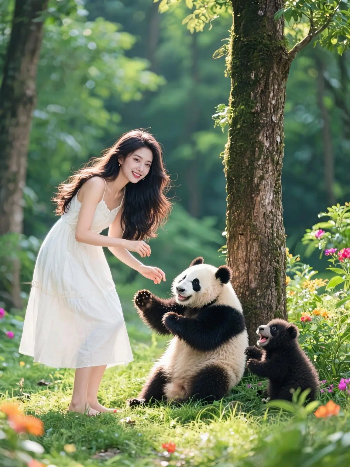 跟熊猫来张亲密的合影吧～