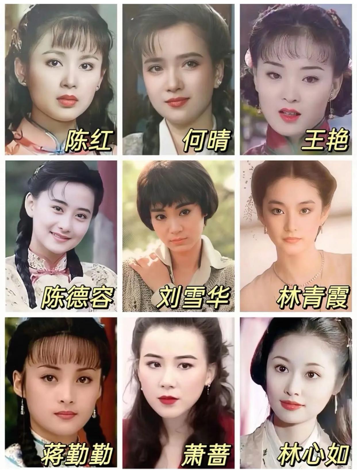 琼瑶女郎，
这算是顶级审美绝世神颜了吧，
何晴在这一众美女里仍然是很突出的那一位
