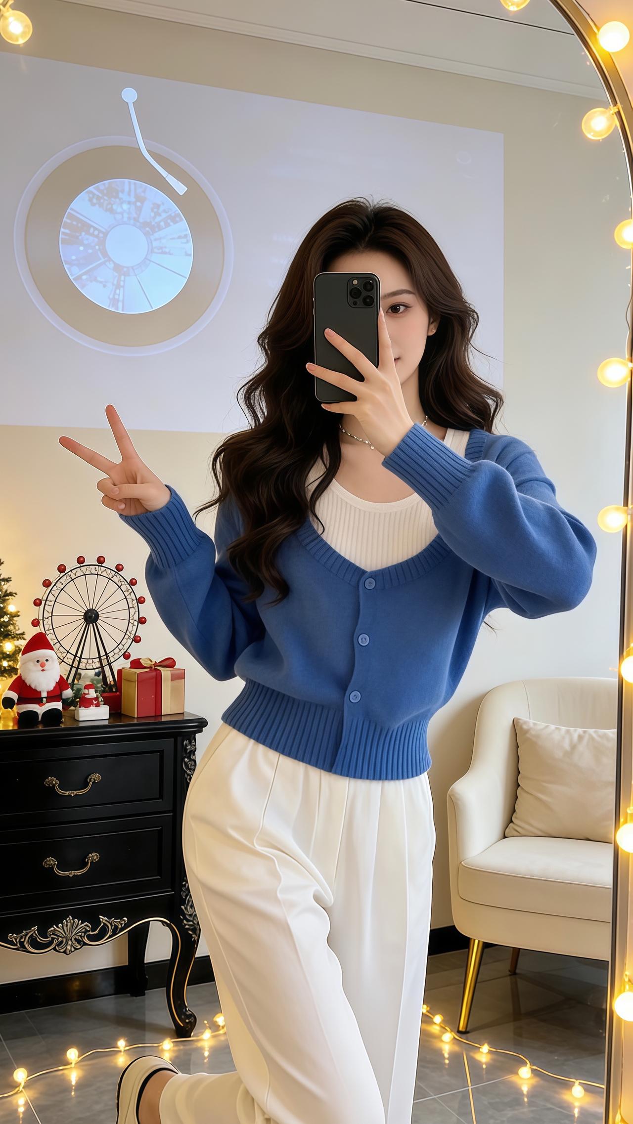 显瘦穿搭 洋气减龄 假两件毛衣 谁穿谁好看 面料柔软舒适