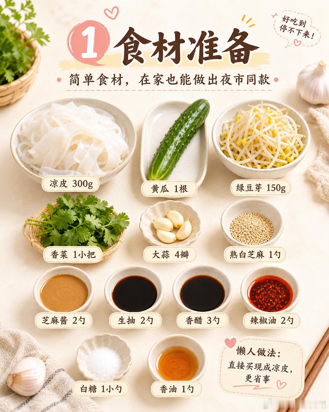 今天教大家超简单的懒人凉皮，不用揉面、不用沉淀，新手也一次成功。原来凉皮是这样做