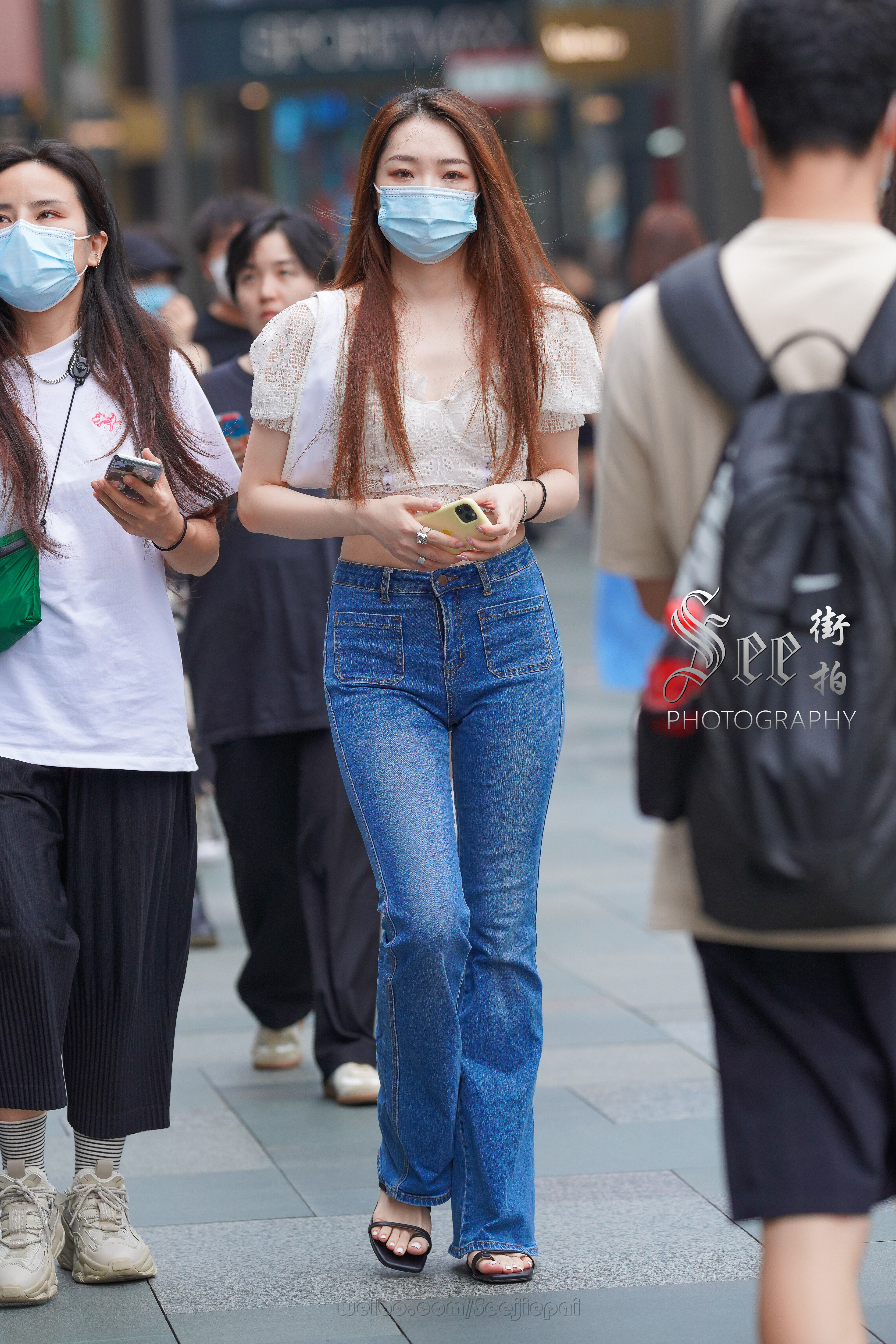 喇叭牛仔裤，甜美清新~~ ​​​