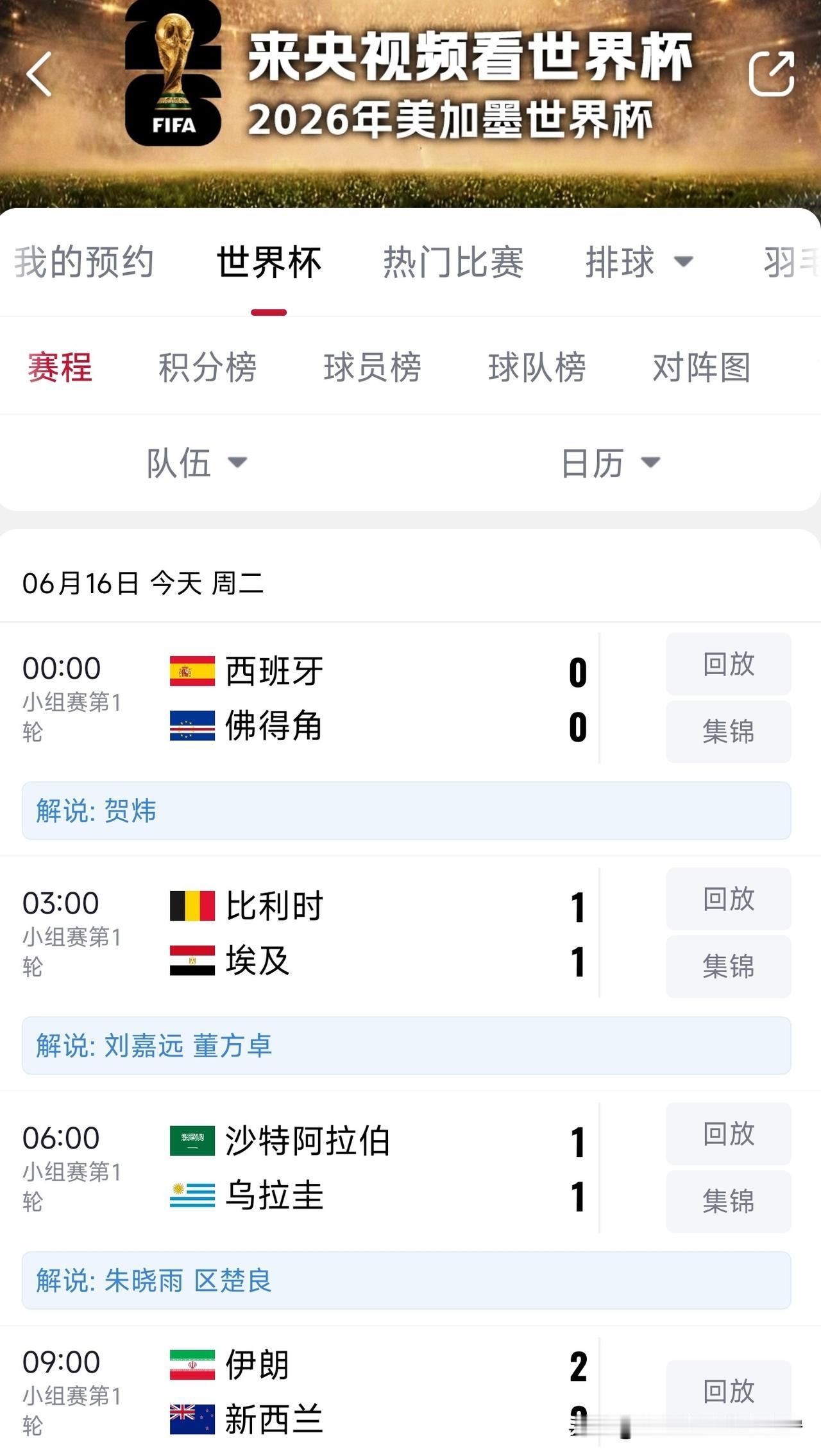 6月16日，今天的世界杯赛场，除了冷，还有平。
    西班牙0:0佛得角，比利