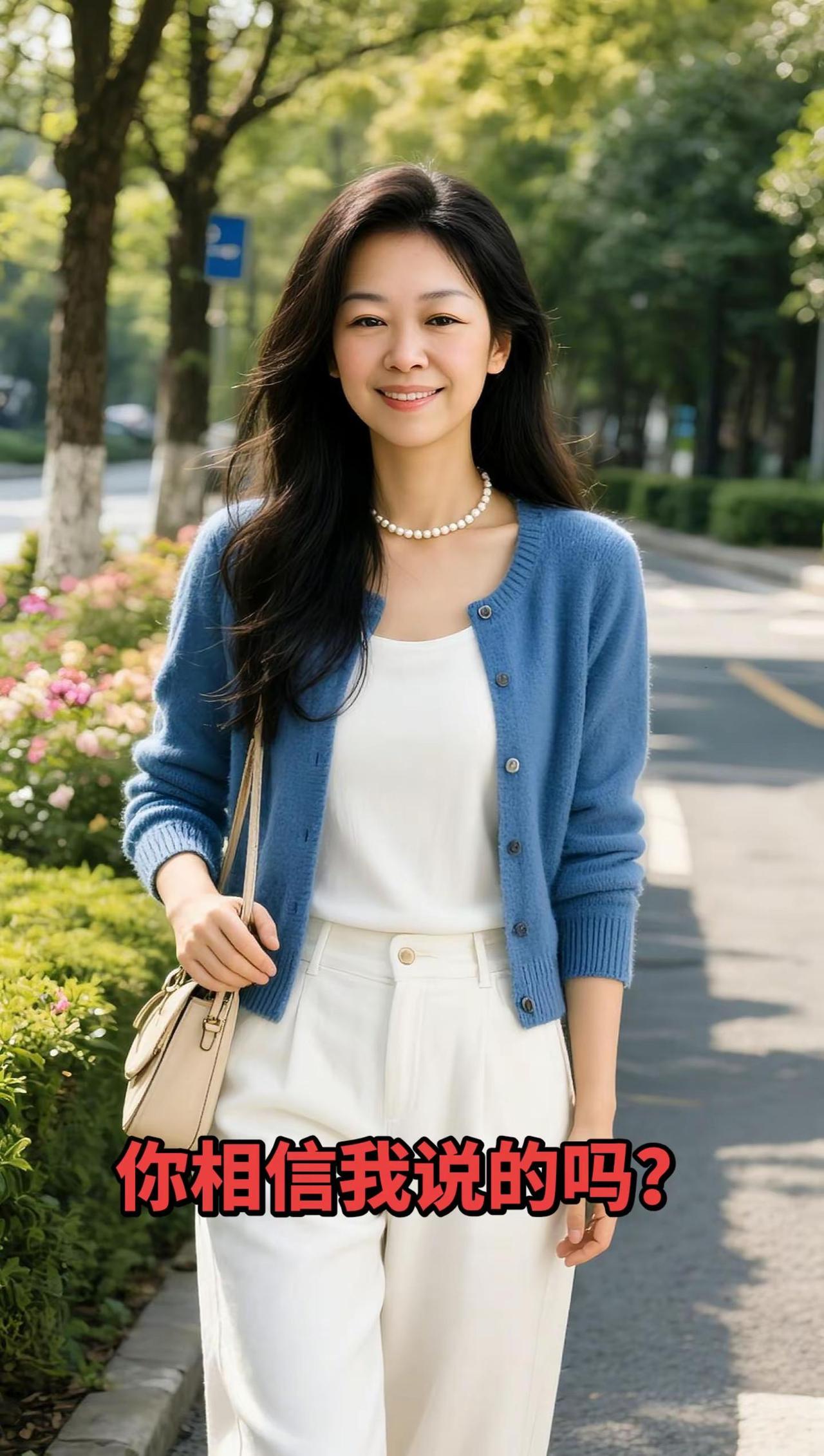 这段话让你回味无穷。AI蓝衫街拍