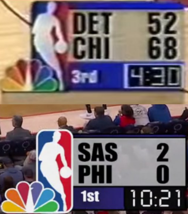 今天这场的计分板可真够复古的。NBA