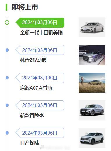 查了一下才注意到：今天有6款新车上市……#车坛新声##大v聊车# ​​​
