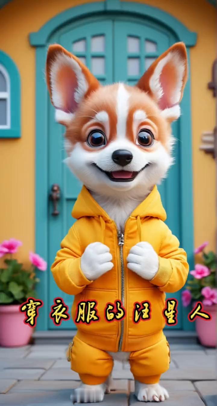 穿衣服的汪星人。
汪星人着装闪亮登场。