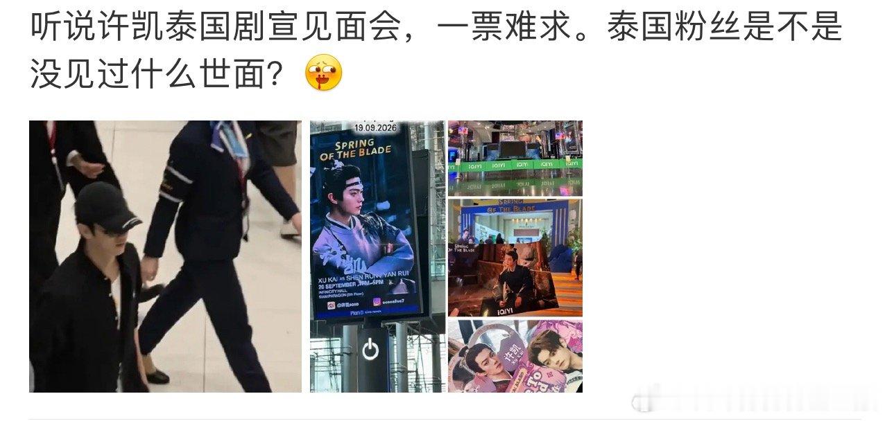 是谁啊看到许凯海外人气高哈喇子流一地，这都上升到攻击泰国粉丝了，你让你担去看看有