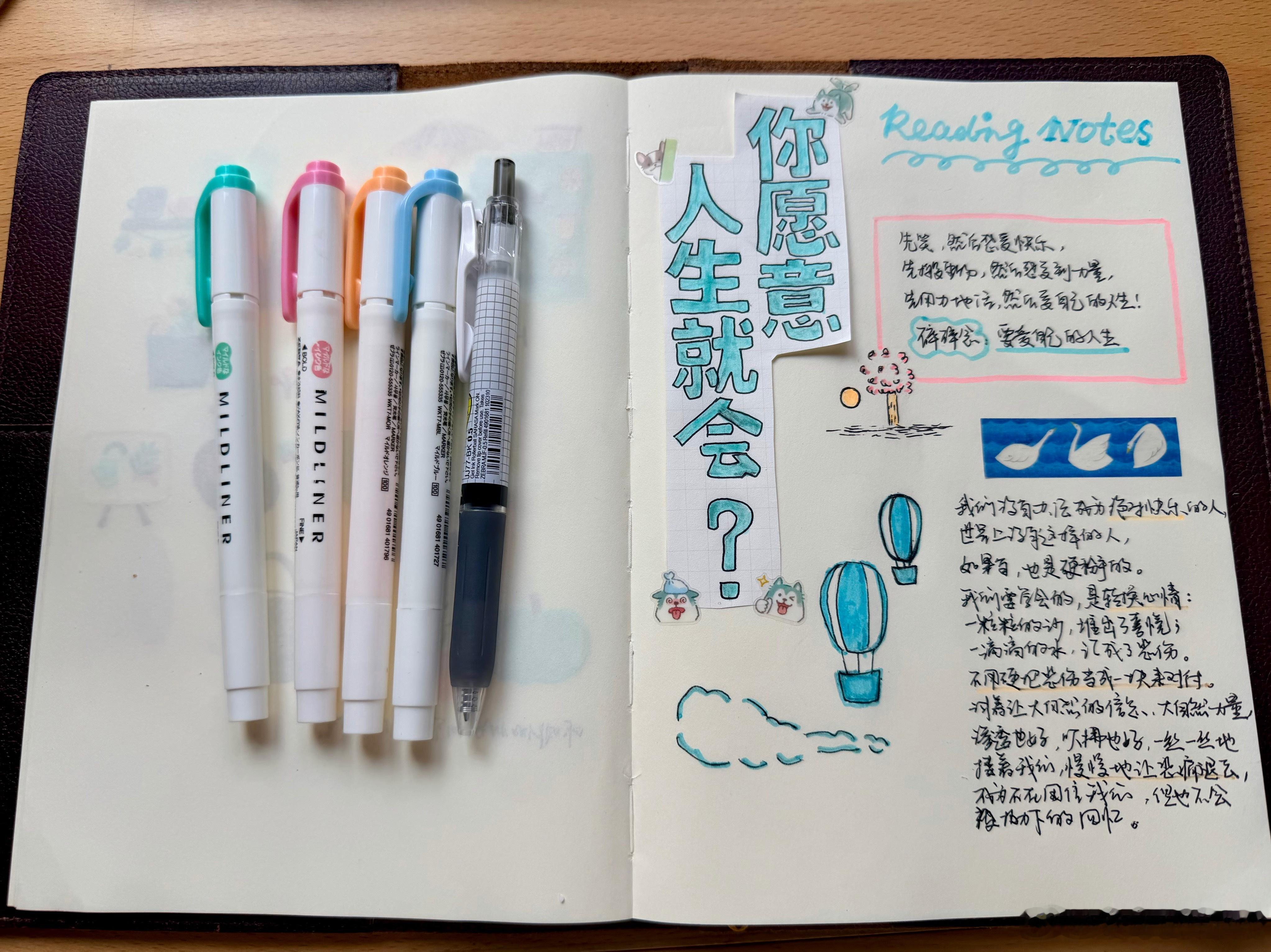 夏日读书📚手帐你愿意，人生就会值得先笑才能感受到快乐突然感觉大家对精致生活祛魅