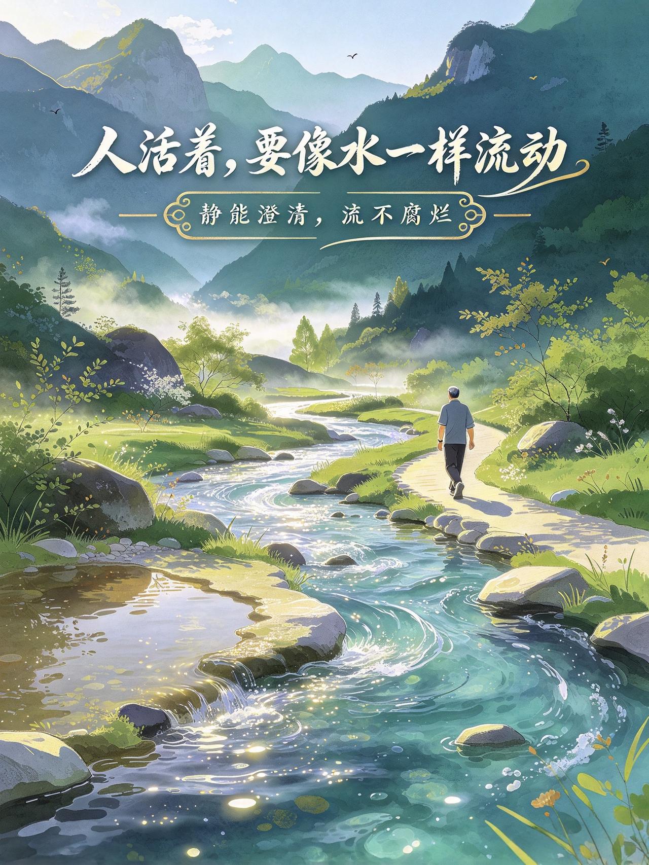 人活着最高级的状态：要像水一样，一直流动
 
慢慢读懂庄子的智慧：人最怕的不是累