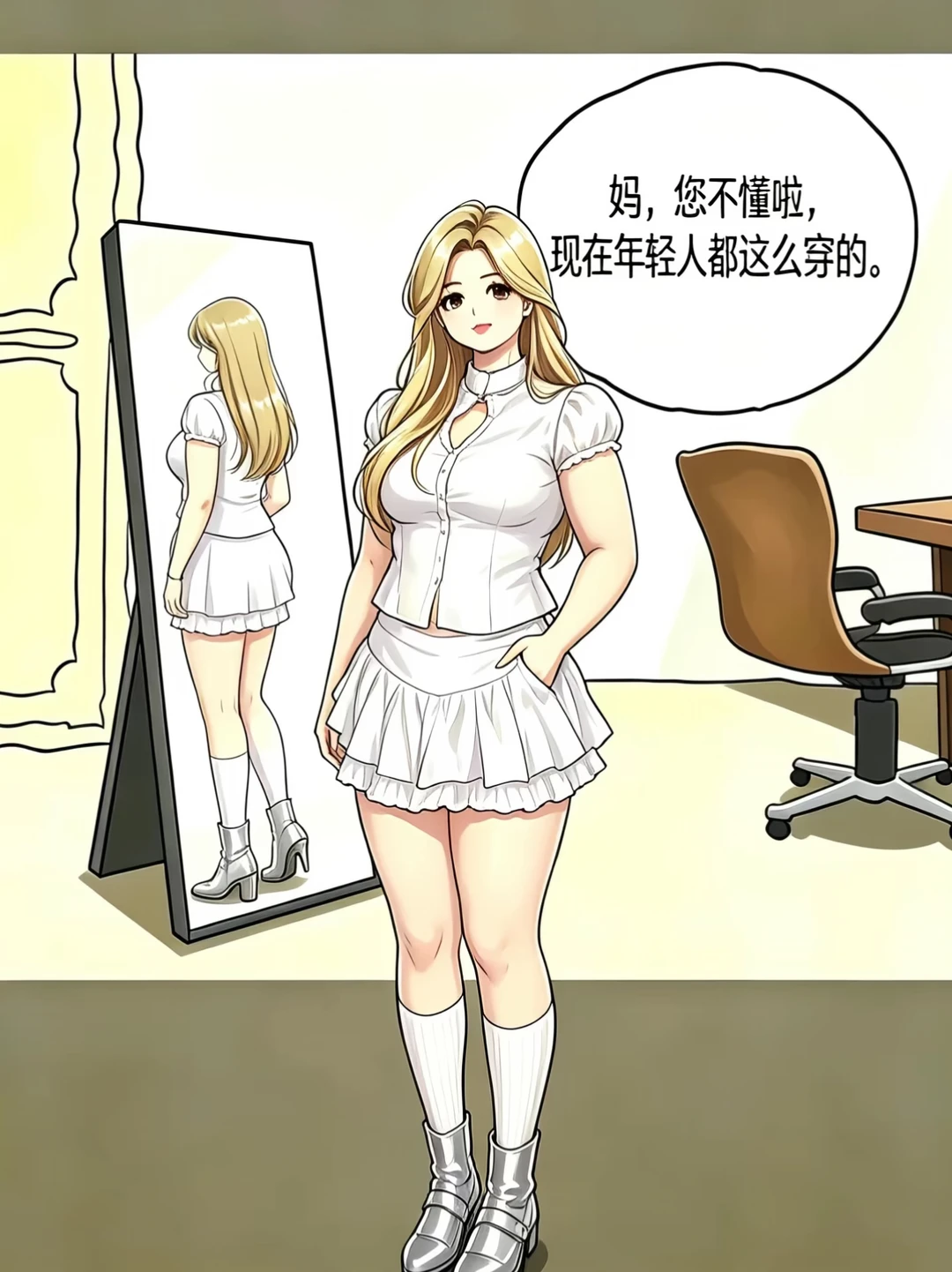 妈，你不懂啦现在145斤微胖都这么穿