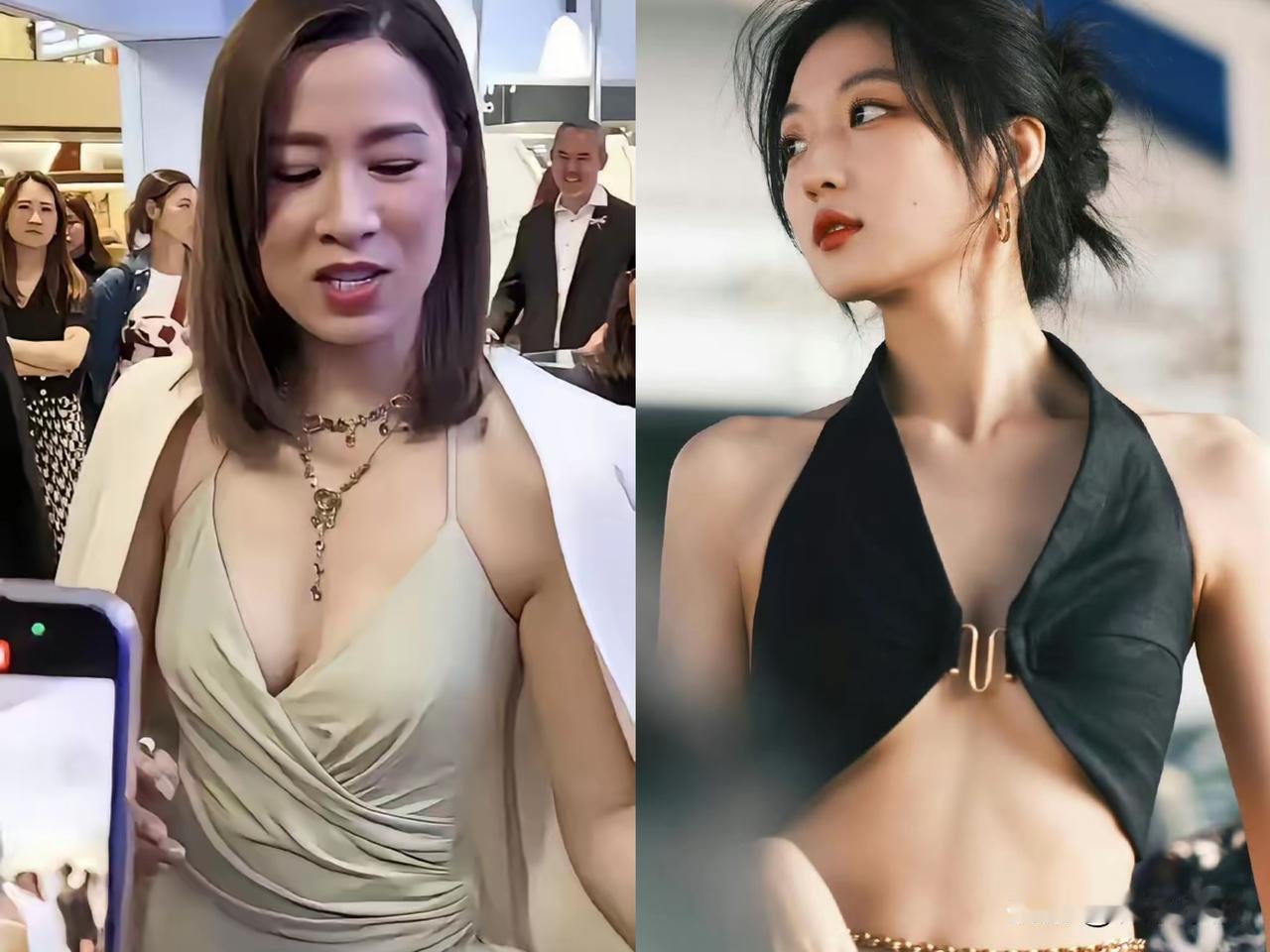 男的穿得严严实实，

女的恨不得全露出来，

不管是内地还是香港的女星，现在拍照