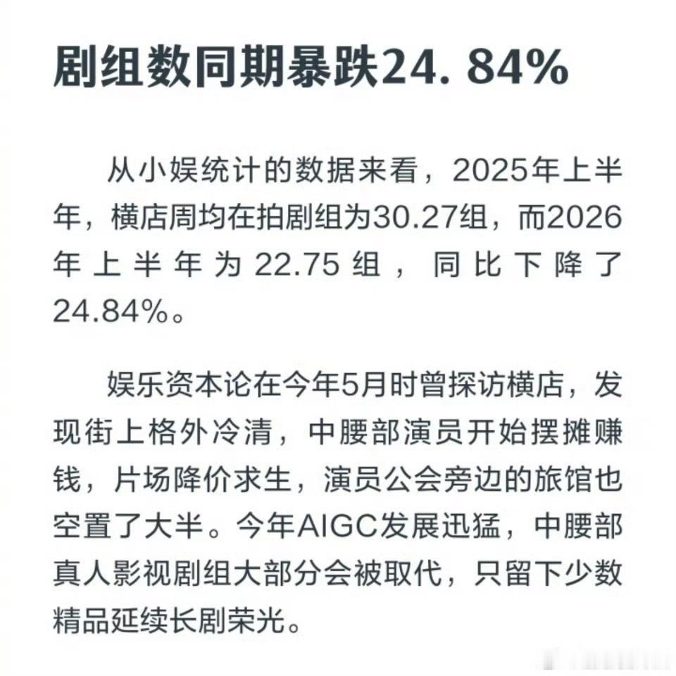 影视寒冬具象化了无剧可拍了 