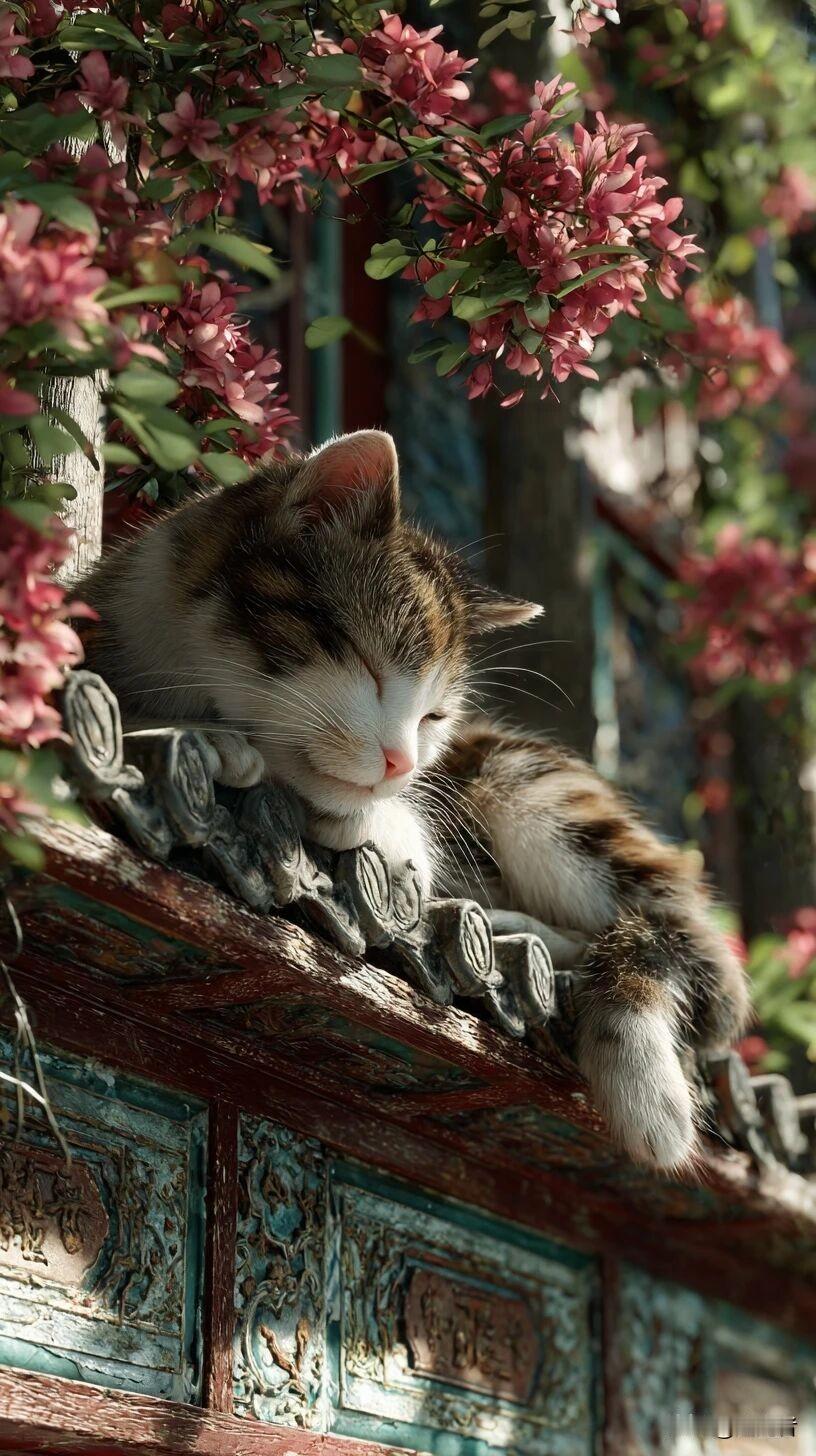 春日生活打卡季猫儿与花儿