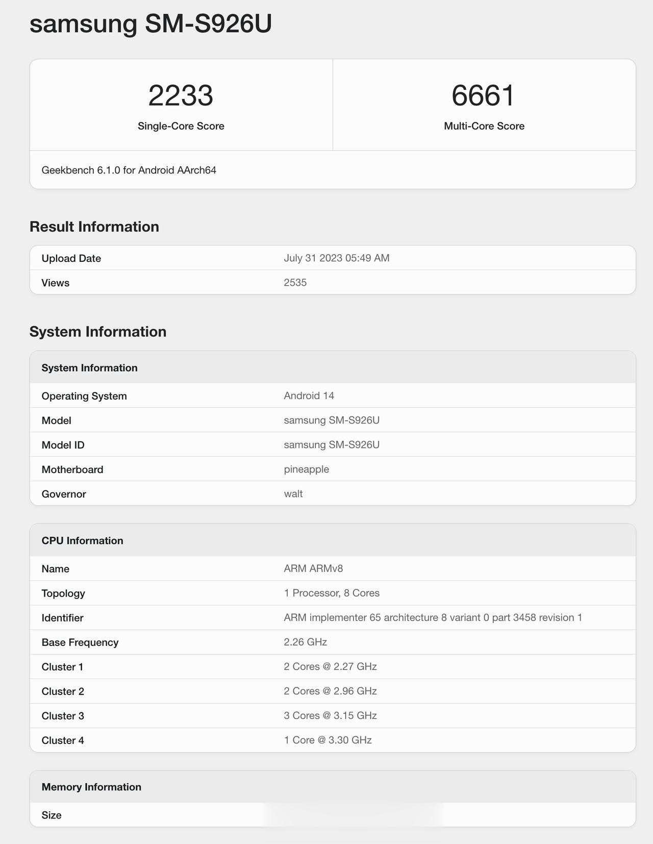 高通骁龙8 Gen3首个Geekbench跑分现身，CPU是1+3+2+2架构，