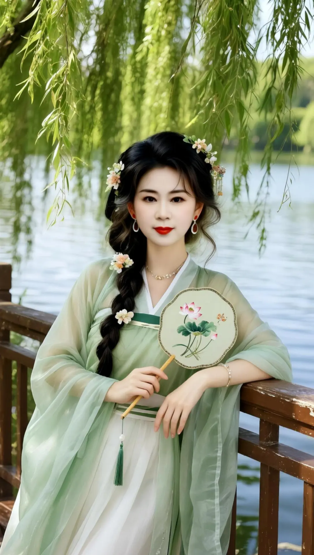 AI柳畔汉服照 ai创作