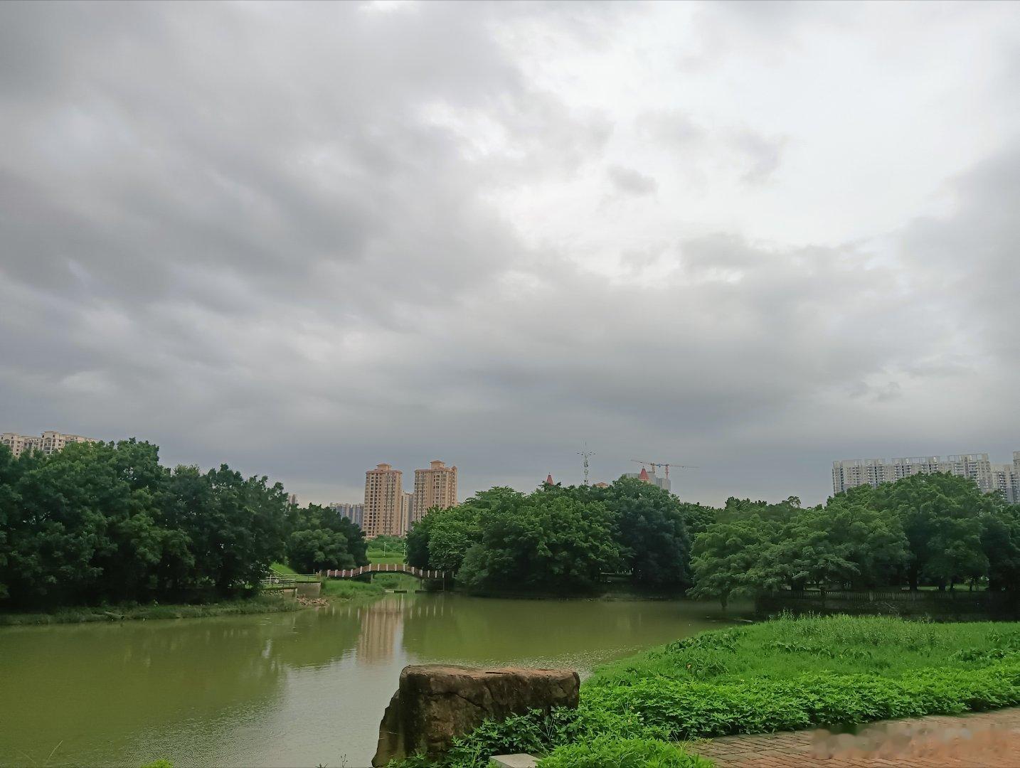 今天早上出门我一看这天气就知道狂风暴雨要来了，果然一到单位就下雨了！老公休假孩子