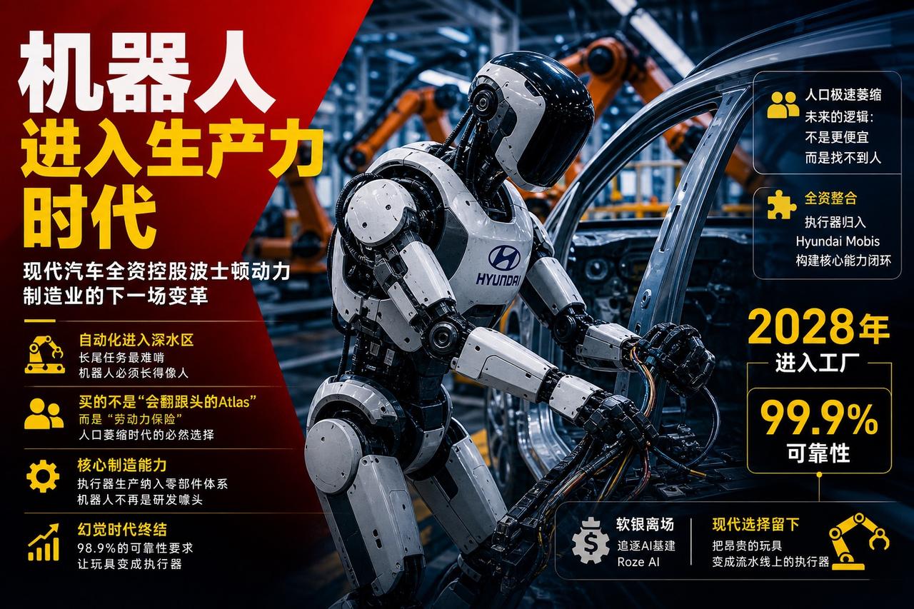 【波士顿动力“收编”完成：机器人从网红表演转向工厂搬砖】

现代汽车（Hyund