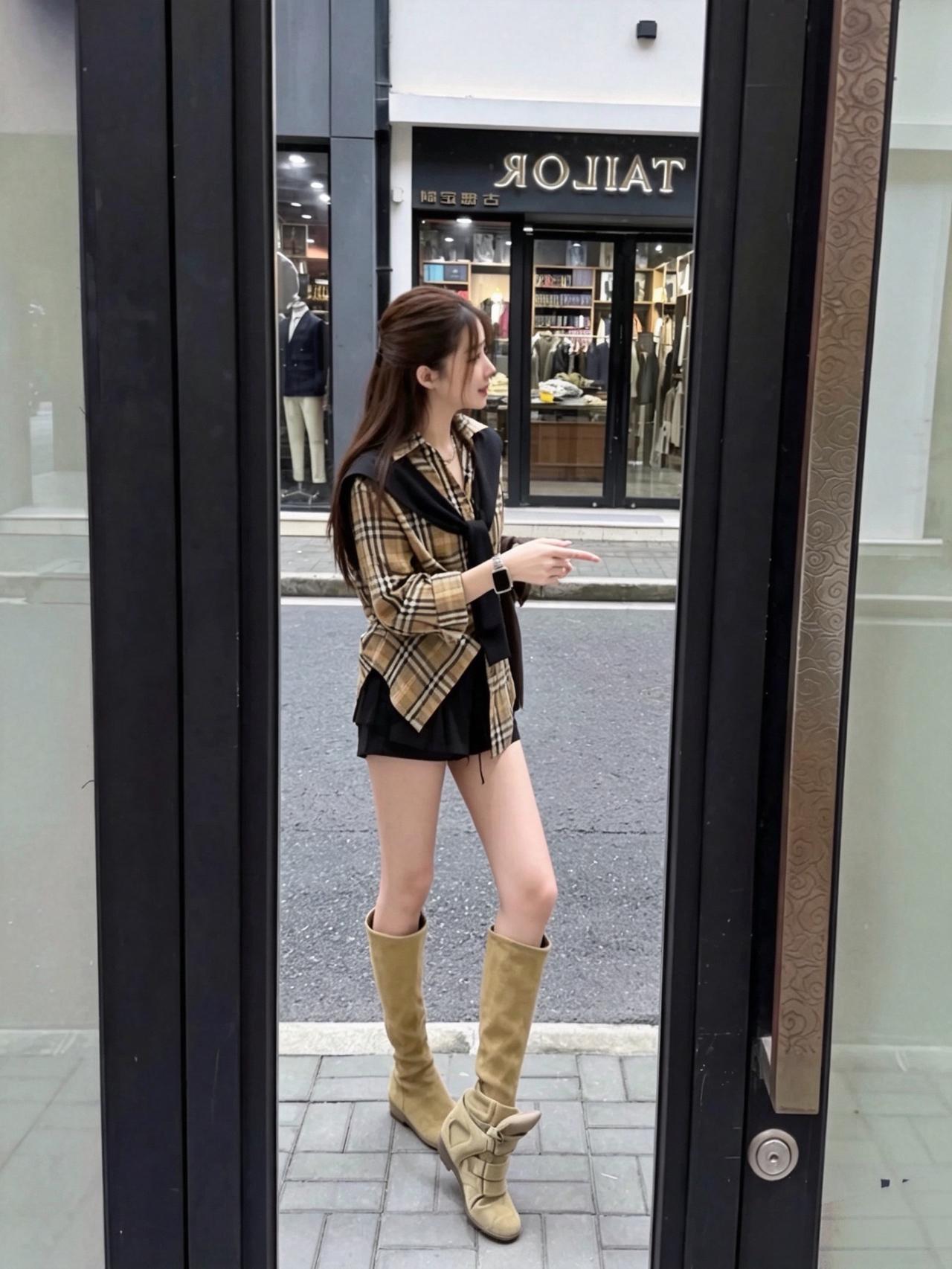 格子系ootd 酷飒氛围感穿搭 被问爆ootd 早秋都市穿搭 穿搭决定第一印象