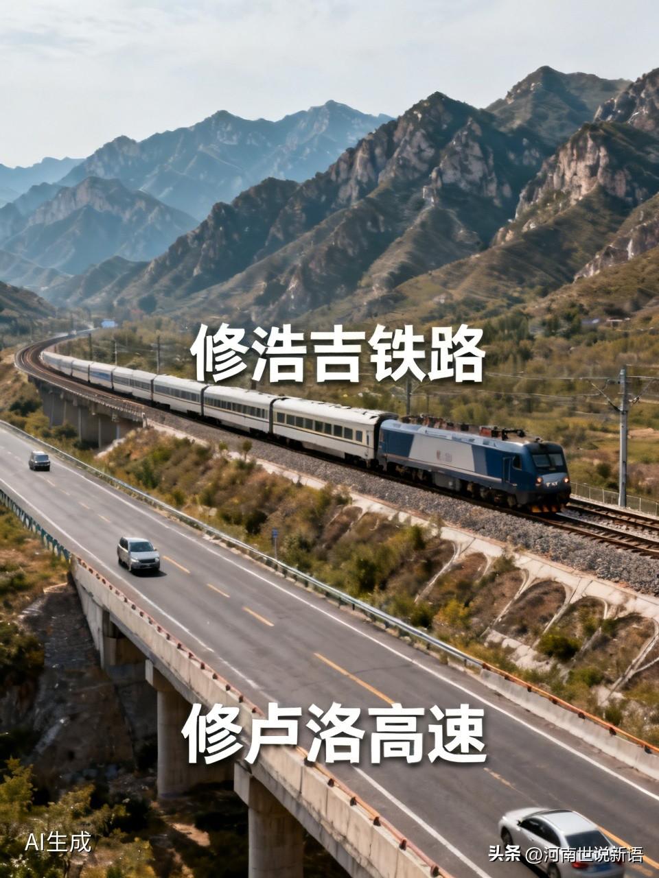 修浩吉铁路，人家是运煤的，列车呼啸而过；修卢洛高速，在豫陕交界的河口没设出入口，
