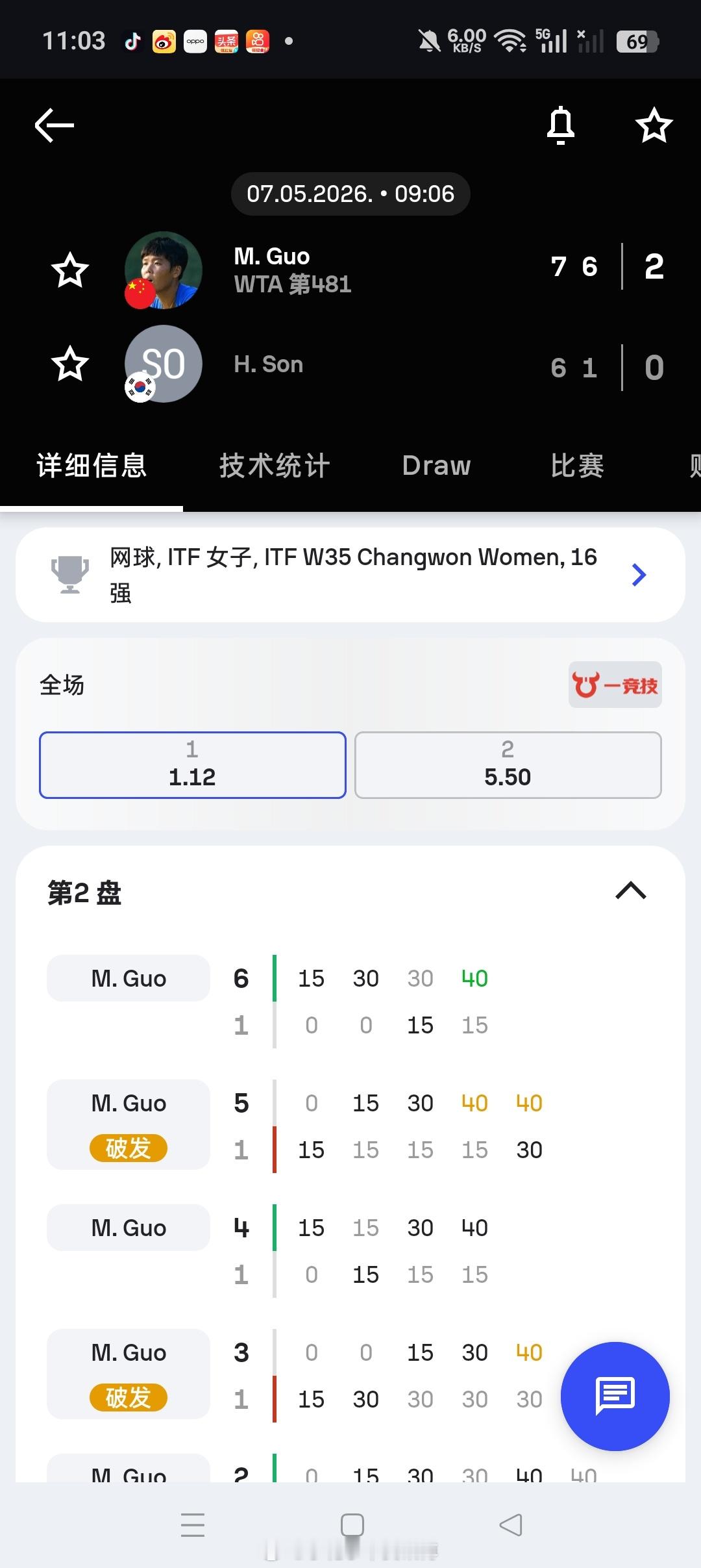 小花小草资讯小花小草资讯 【昌源W35】女单正赛第二轮🇨🇳7号种子郭美琪7-