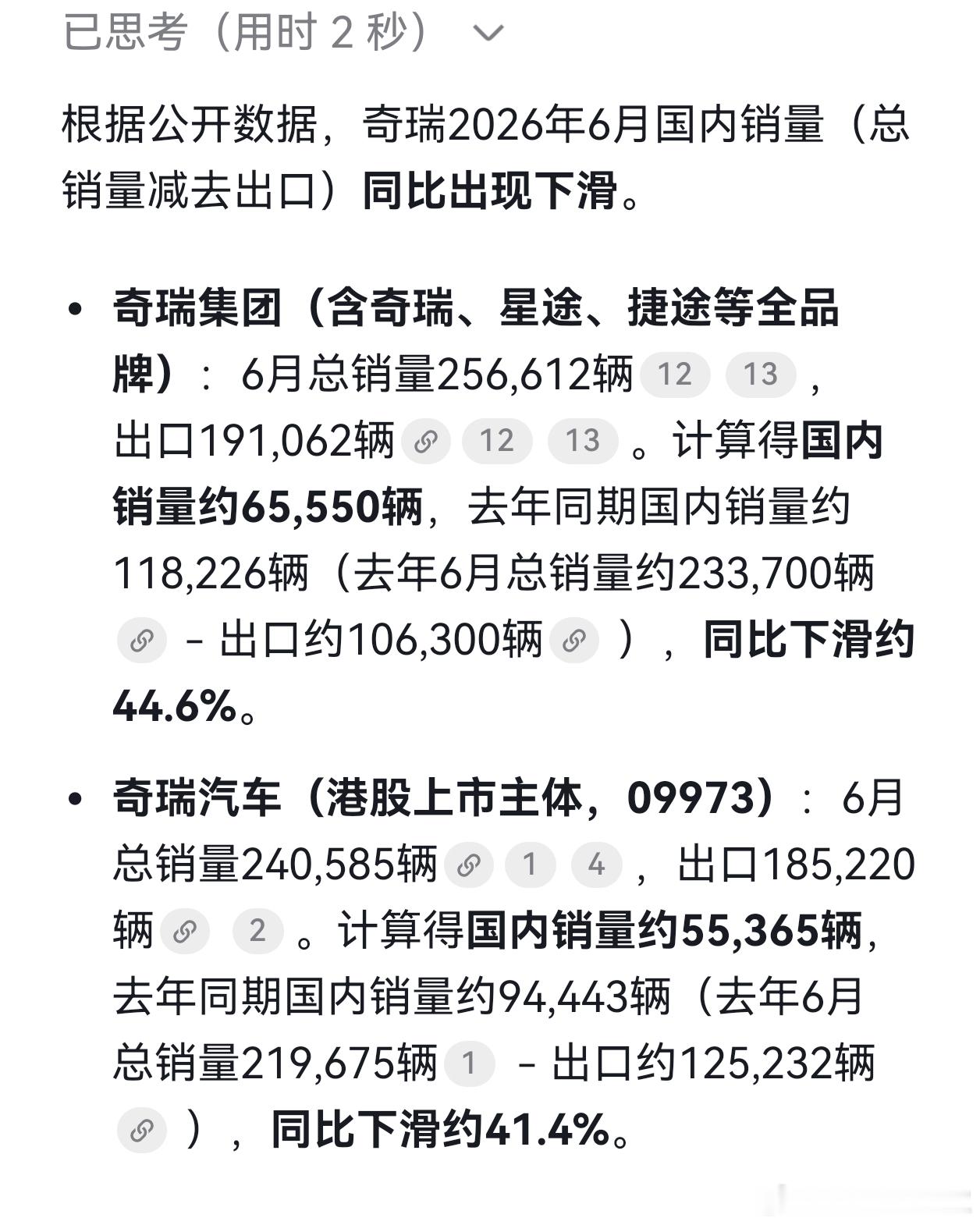 只在国内销售的车企增长，一部分是byd、奇瑞让出的国内市场份额。各家车企公布数据