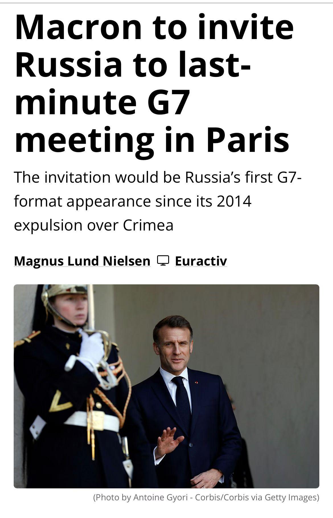法国总统马克龙邀请俄罗斯参加与1月22日在巴黎举行的G7峰会。这将是俄罗斯自20