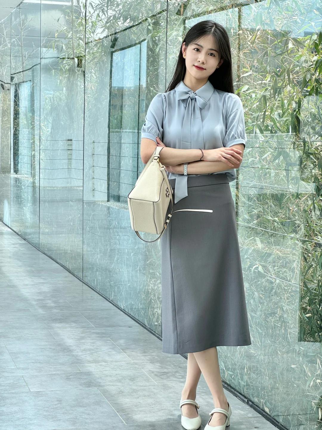 夏天 气质大方穿搭 💙🩶| 97年大专老师OOTD
