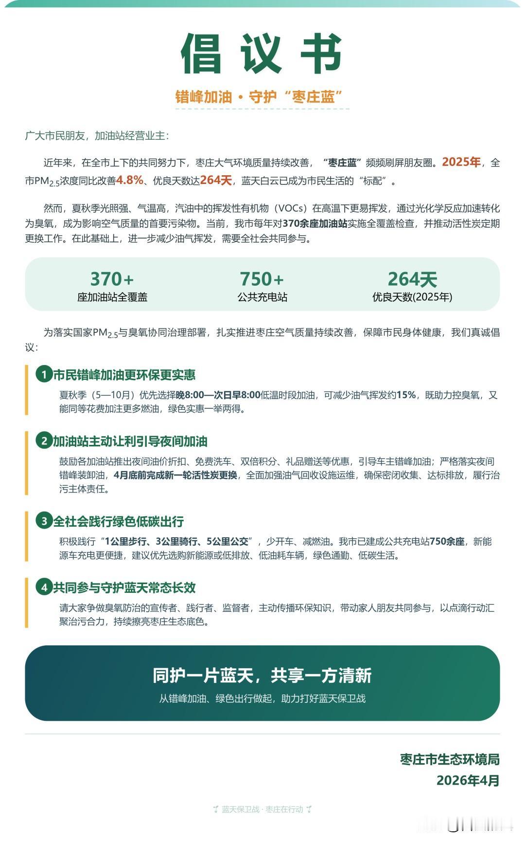 滕州的伙计们请注意，错峰加油倡议书来啦！注意错峰加油！
枣庄蓝，这个颜色让人觉得