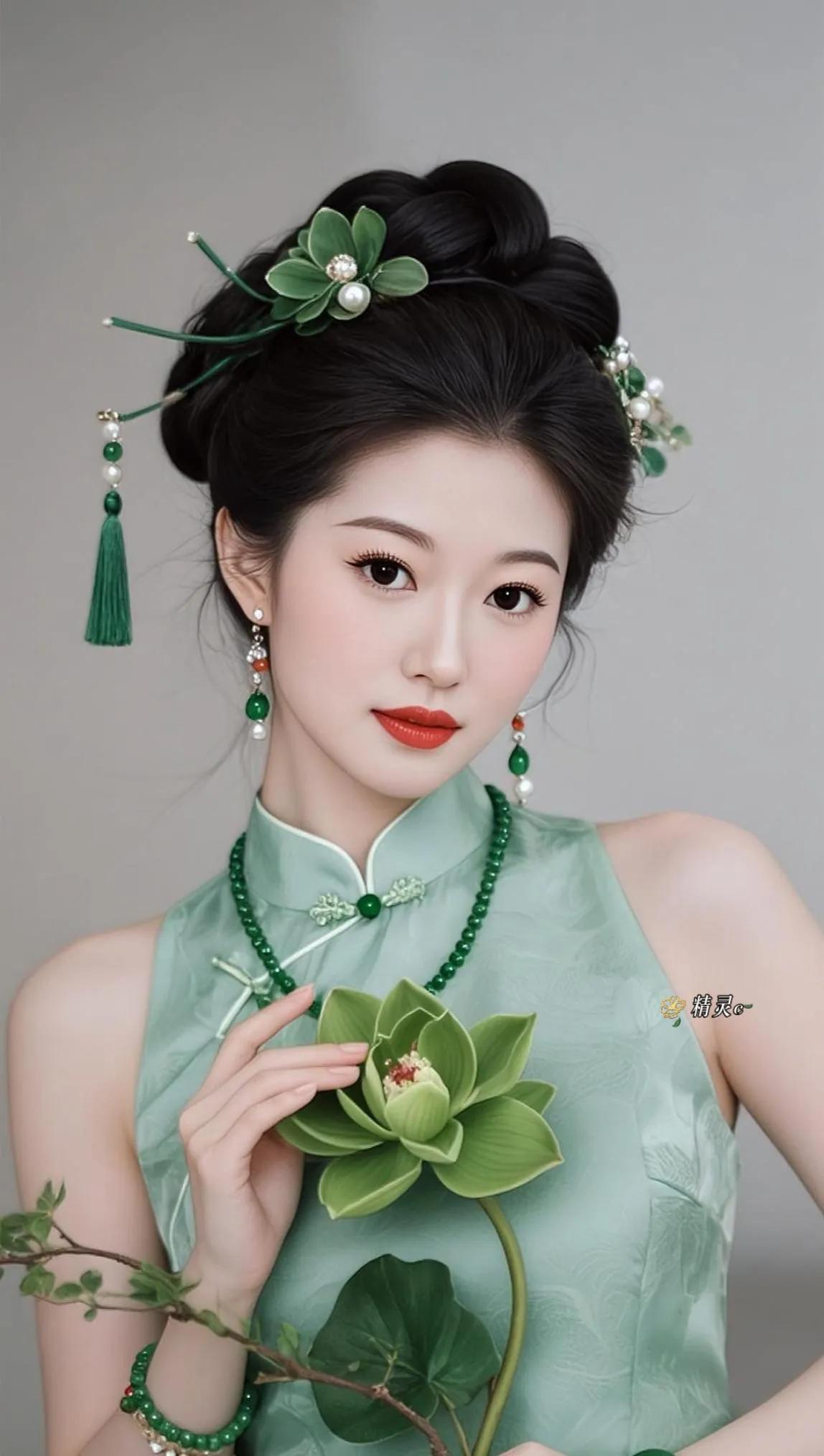 浪漫从不是单一的色调，是紫花簪发时的温柔沉溺，是白花映颊时的纯净心动，是红花点鬓