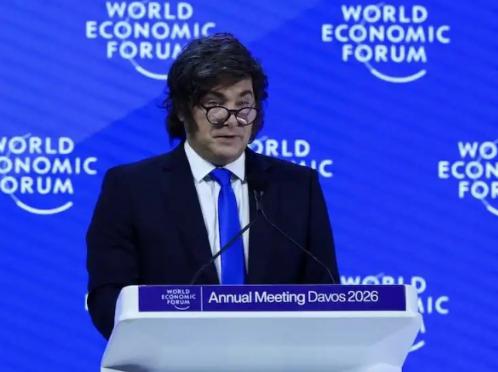 当地时间1月22日，阿根廷总统米莱当天参加瑞士达沃斯世界经济论坛2026年年会期