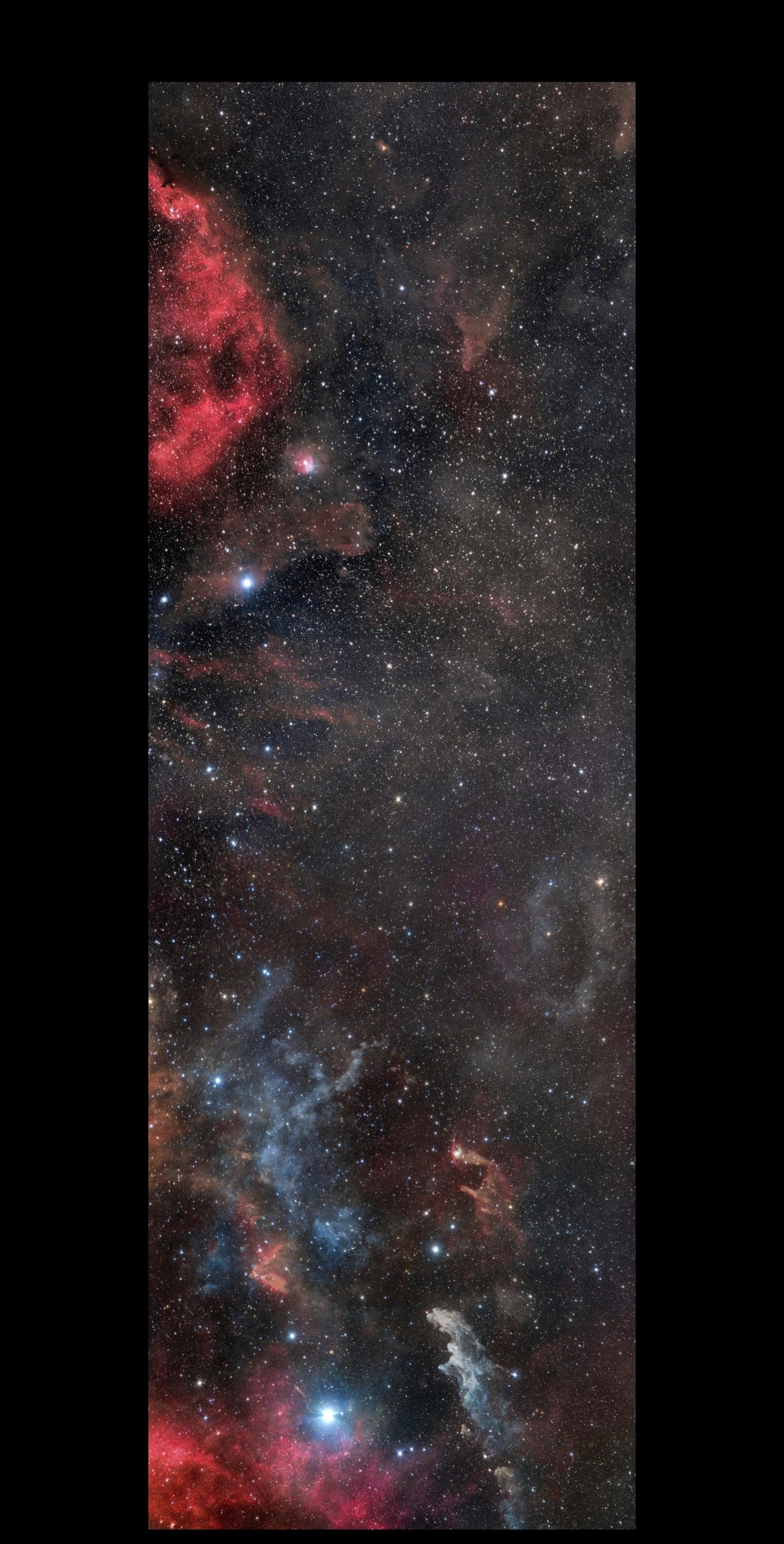 请全屏欣赏猎户座第三片天区的超大星云全景。请全屏欣赏猎户座第三片天区的...