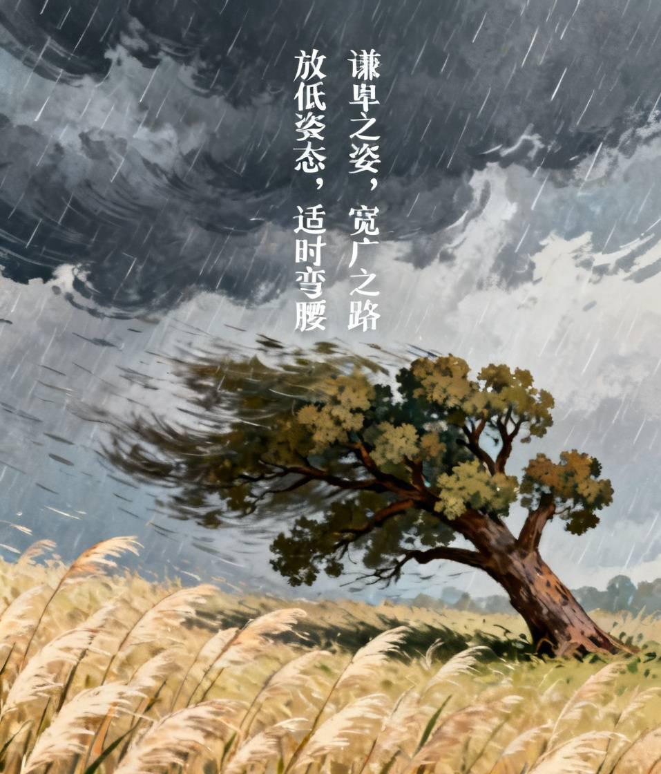 学会弯腰
狂风骤雨中，高大傲慢的橡树被连根拔起，而看似柔弱的芦苇却因适时弯腰而安