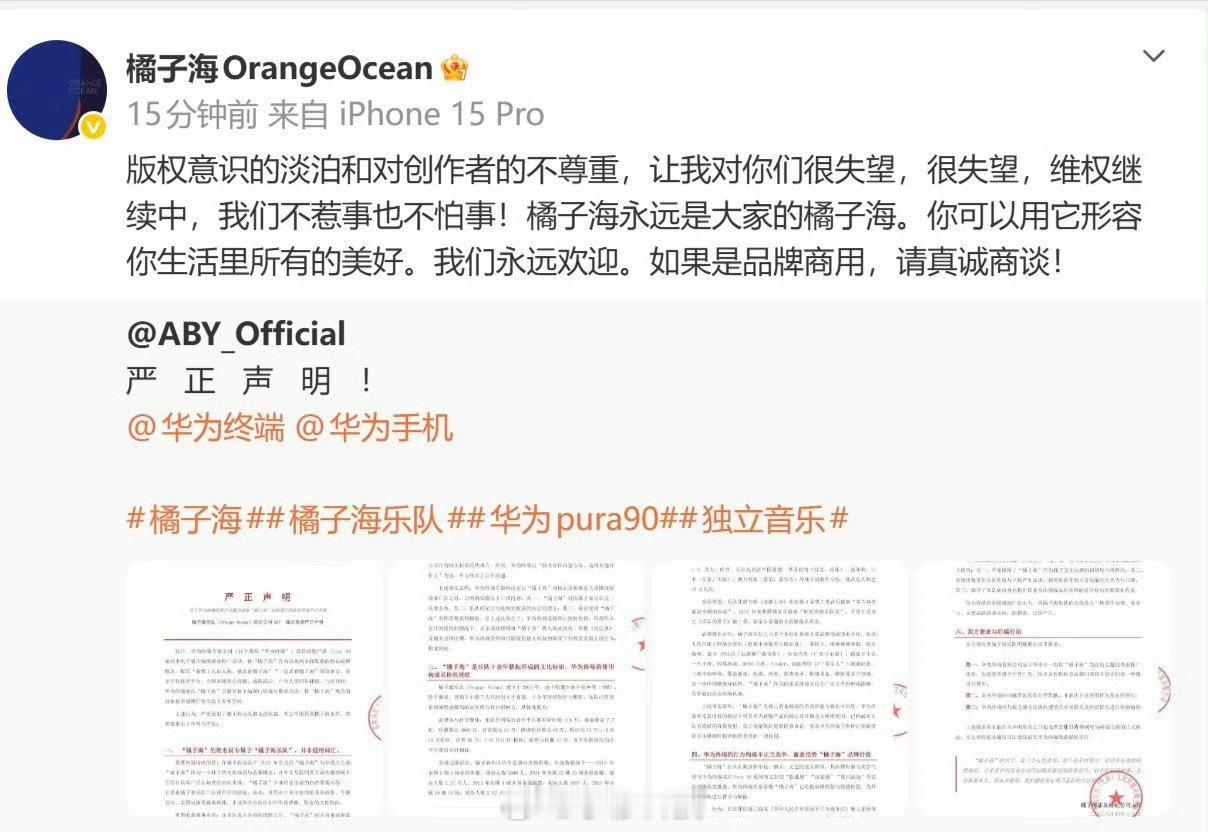 橘子海乐队 华为说实话，橘子海并不是商标不受法律保护，算一个公用名词，这货本质上