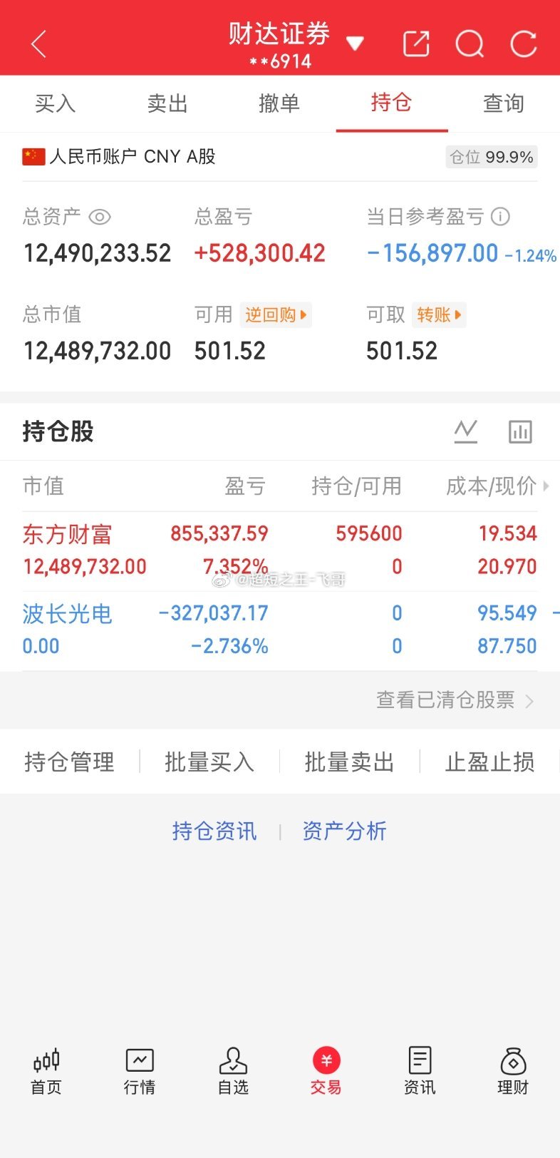 每日实盘实时更新，开盘思路、盘中操作、收盘总结，全程公开透明。今日操作：128天