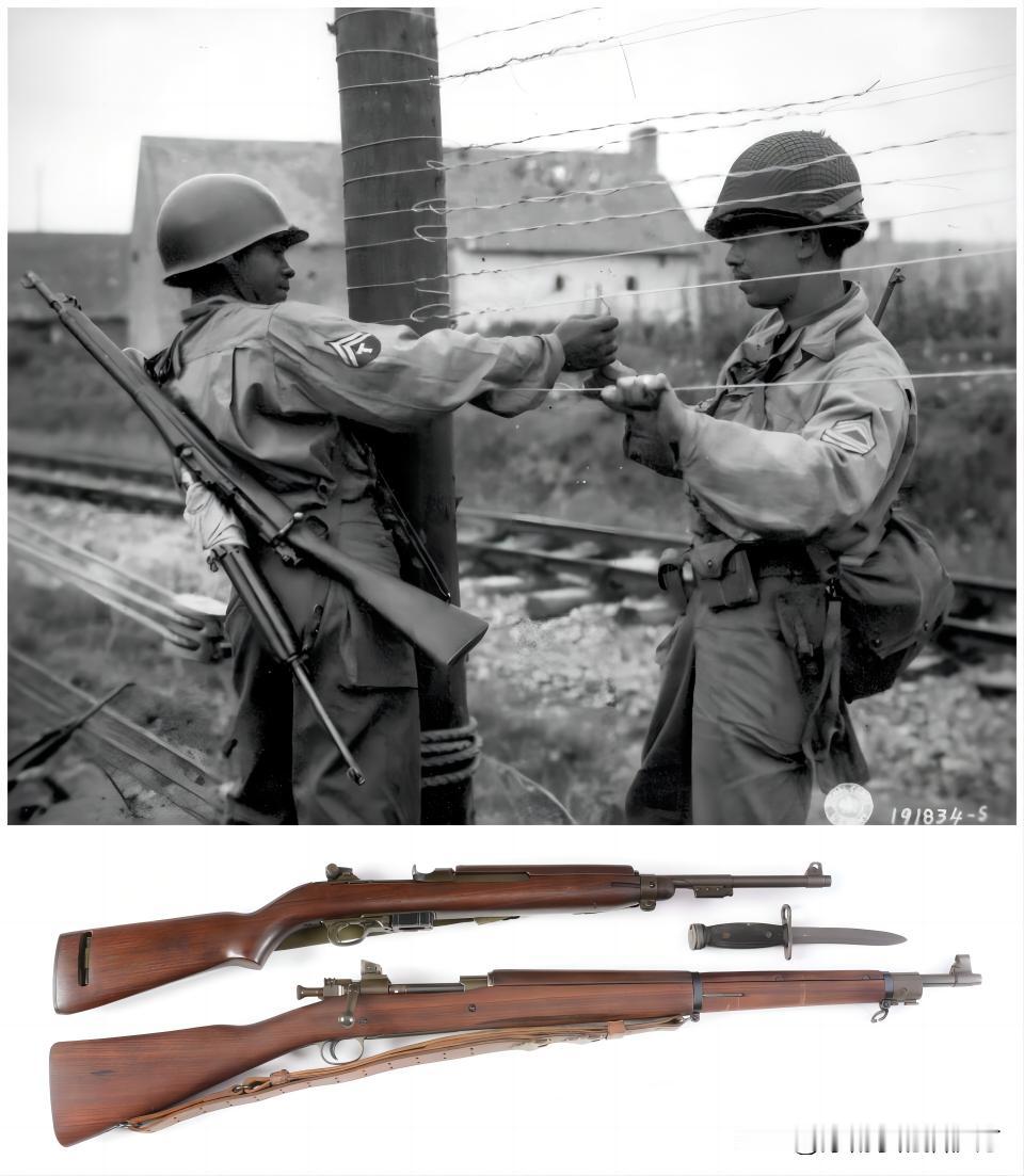 1944年7月25日，法国。两名黑人士兵，五级技术军士德克斯特·克莱顿（左）和技