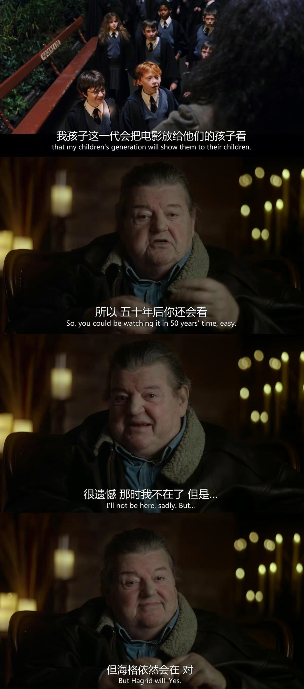 今天是哈利·波特电影海格扮演者罗彼·考特拉尼的生日。罗琳曾说，罗比是最接近她心中