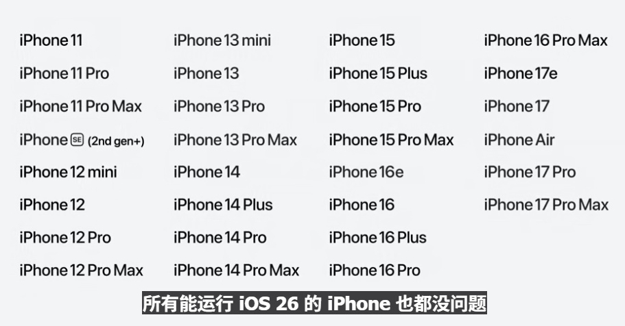 iOS27适配机型公布从iPhone11到iPhone17七年+系统更新维护，先